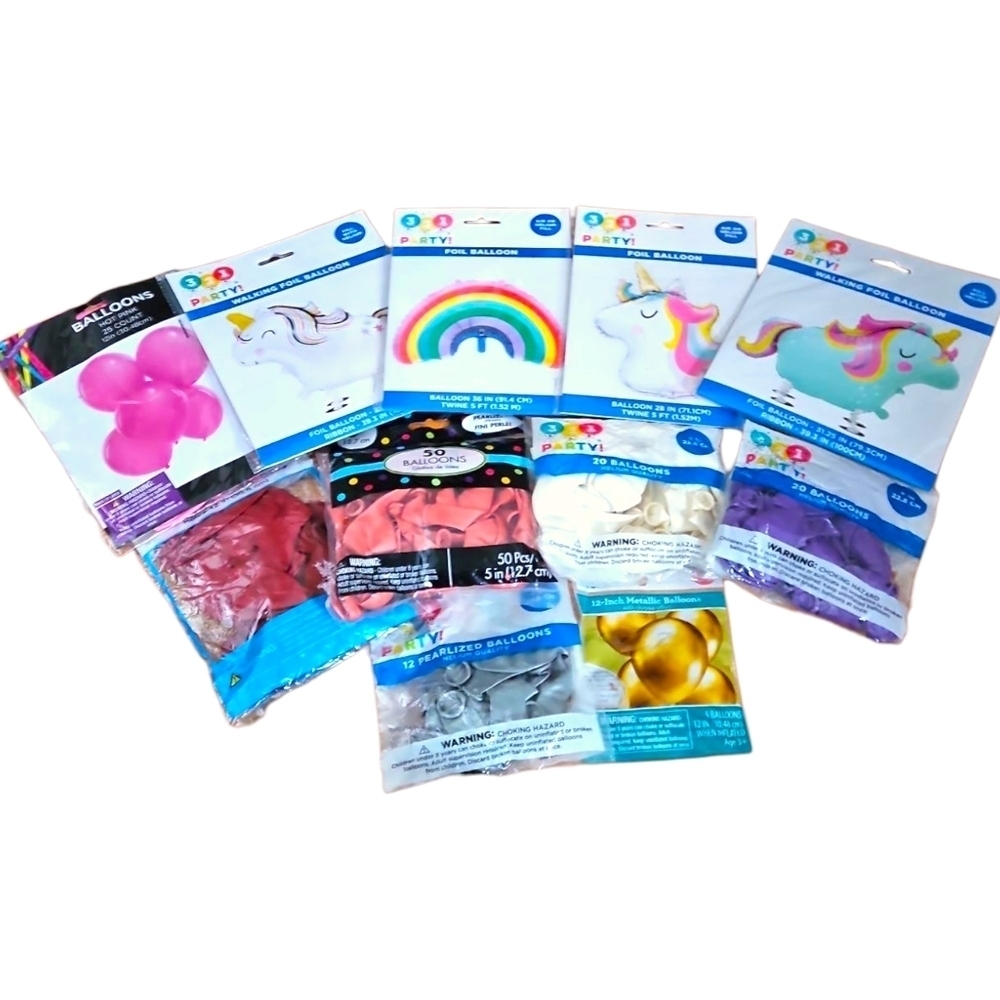 Colorful Unicorn and Rainbow Party Balloon Set, Birthday, Girl, New